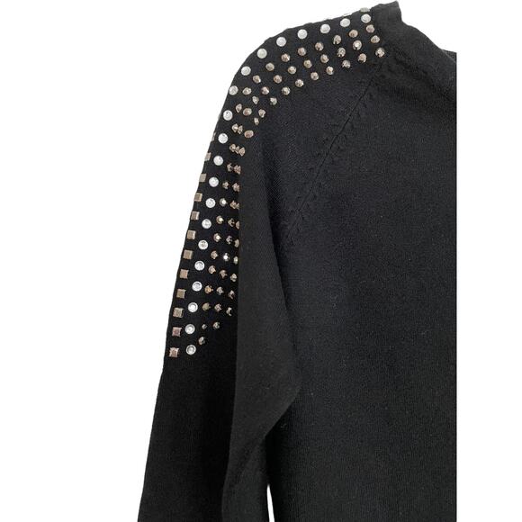 Vila Milano Sweater Rhinestones on Shoulders Size Large - Picture 3 of 6